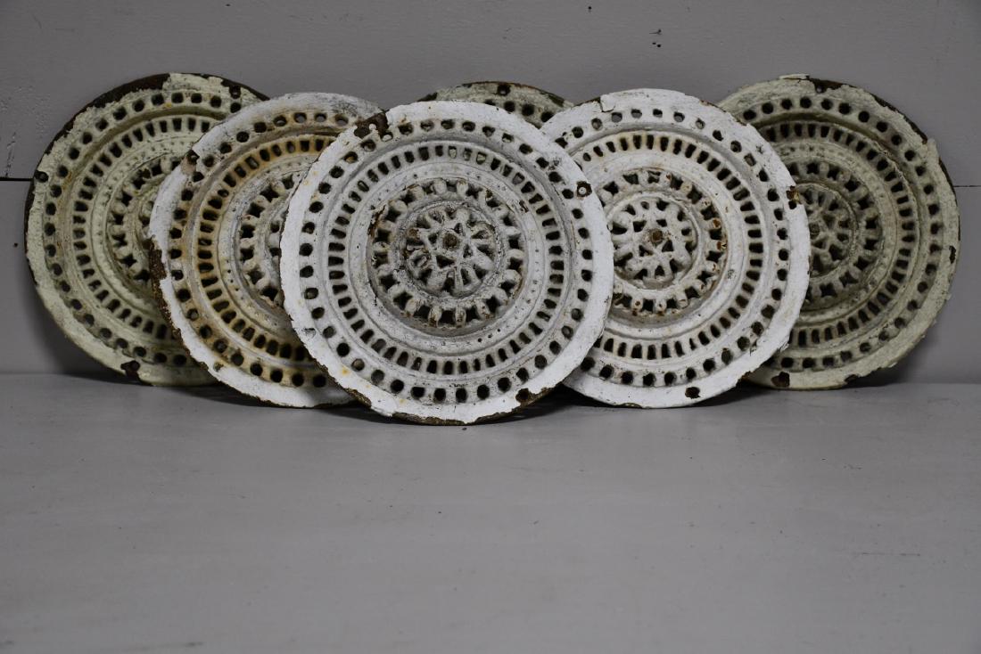 6pc. Lot of Cast Iron Vent Covers 13" diam.         ea. (1 of 2)