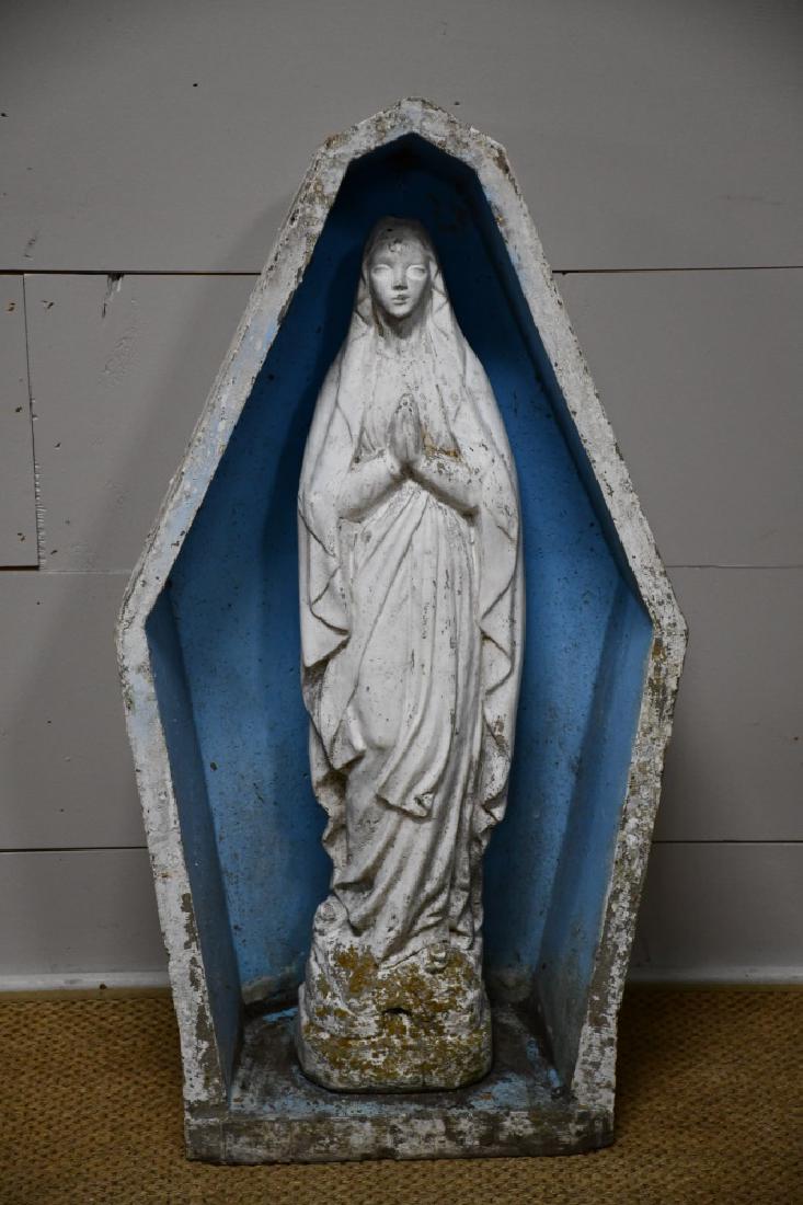 Concrete Mary Statue 37 3/4"H, 19 1/2" x 11"