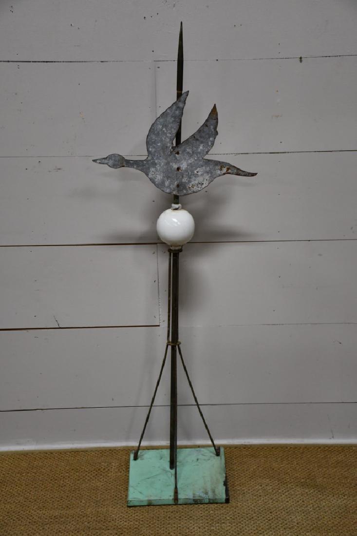 Lightning Rod w/ Duck and Milk Glass Ball 55"H,   19" (1 of 3)