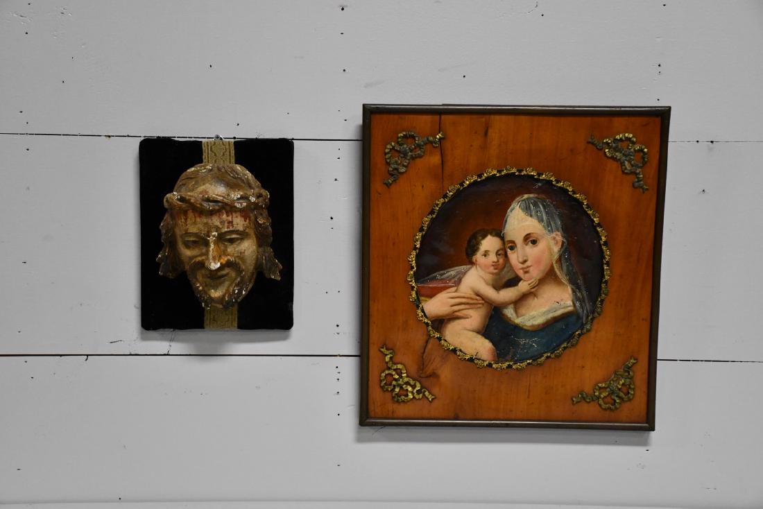 2pc. Religious Lot  -  Painting / Carving *June & Sandy (1 of 5)