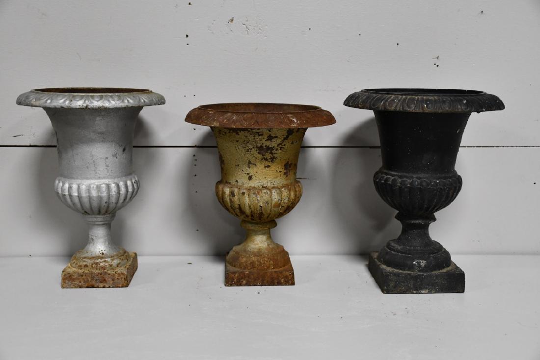 3pc. Lot of French Cast Iron Urns 11 1/2"H,   9 1/4" (1 of 1)