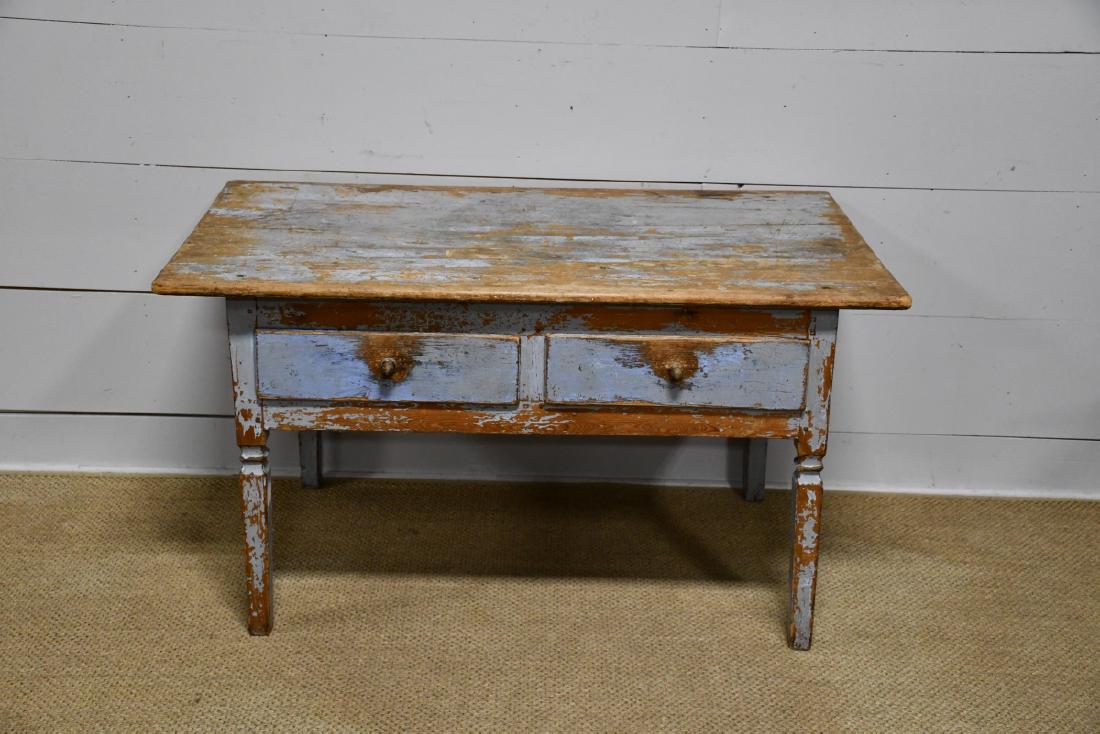 Swedish Painted Two Drawer Table 28 1/4"H,   50 1/2"  x (1 of 3)