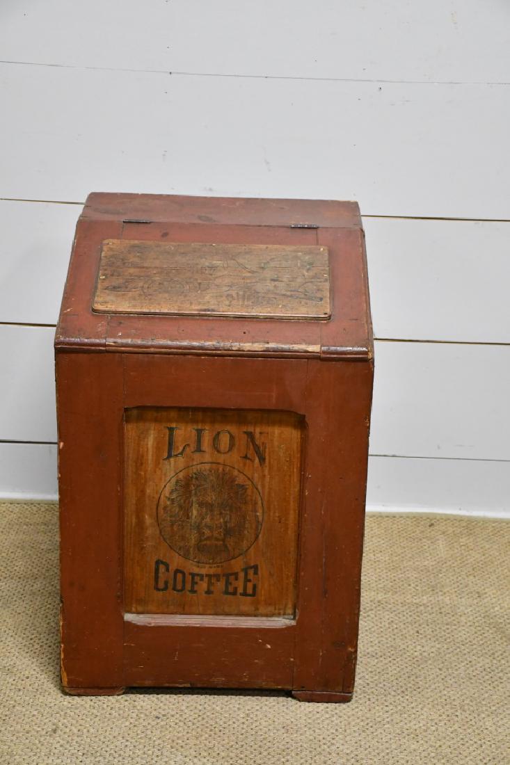 Lion Coffee Bin 33"H,   21"  x   22" (1 of 4)