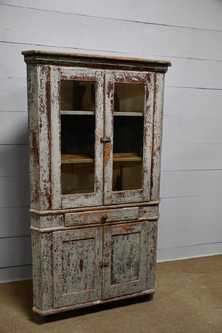 Pa. Painted Corner Cupboard 78"H,   44"  x   24" (1 of 4)