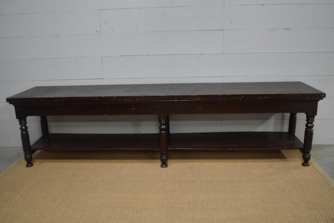 Pa. Dry Goods Store Work Table w/ Shelf 34"H, 135" x: Pa. Dry Goods Store Work Table w/ Shelf 34"H, 135" x 28"