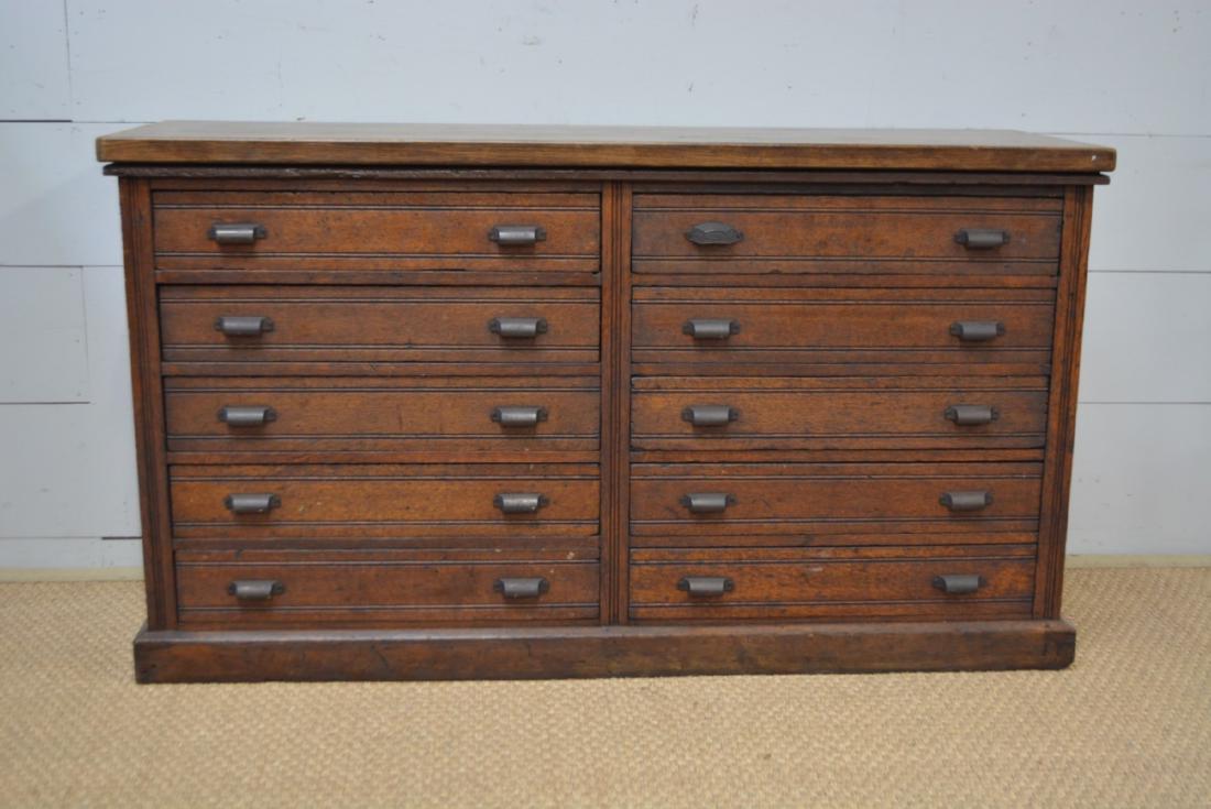 10-Drawer Millinery Counter 37"H, 65 3/4" x 21: 10-Drawer Millinery Counter 37"H, 65 3/4" x 21 1/4"