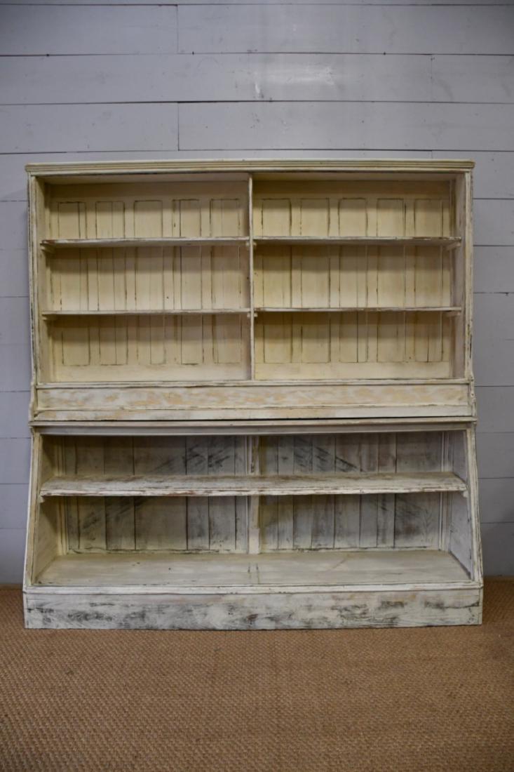 Painted 2pc. General Store Display Cabinet 97 3/4"H,: Painted 2pc. General Store Display Cabinet 97 3/4"H, 96" x 24"