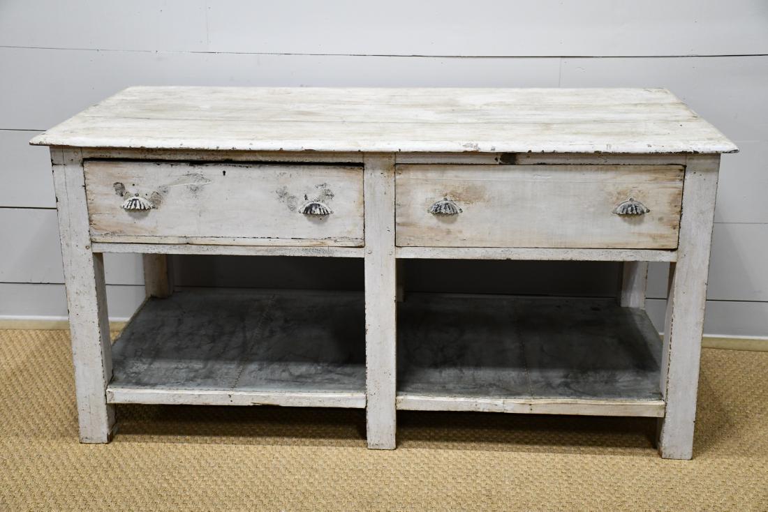 Two Drawer Painted Work Counter 36"H,   72 1/4"L,   36 (1 of 4)