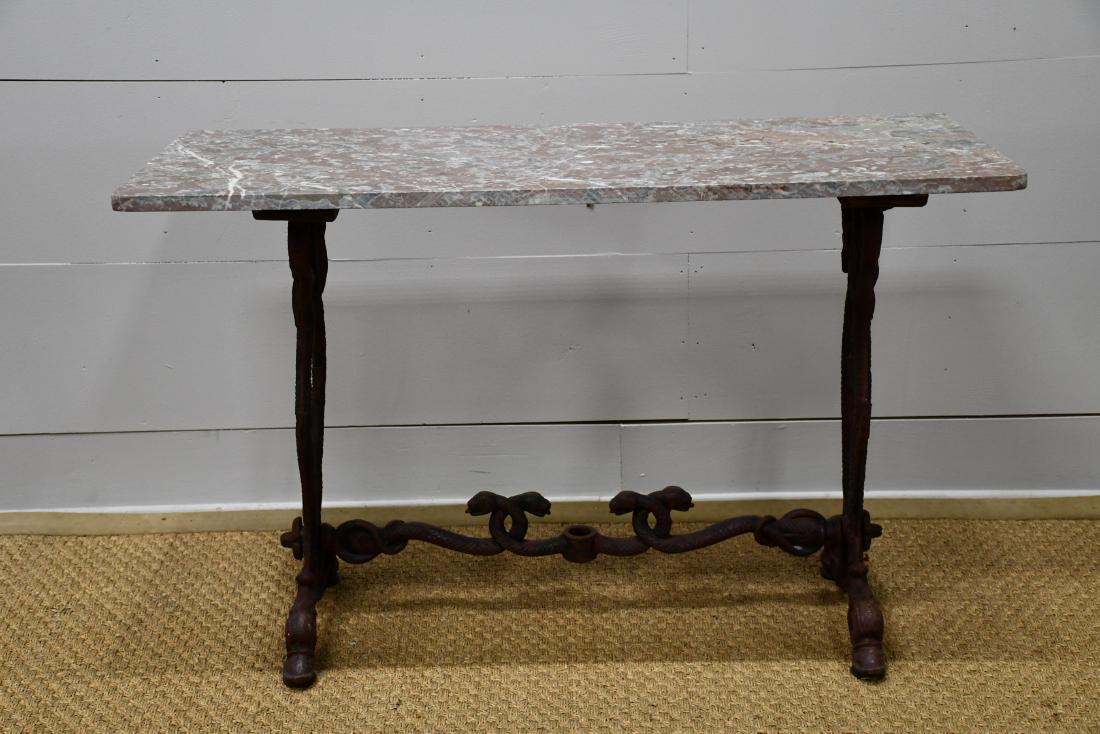 French Marble Top Bistro Table 27"H,   43"  x   19 3/4" (1 of 4)