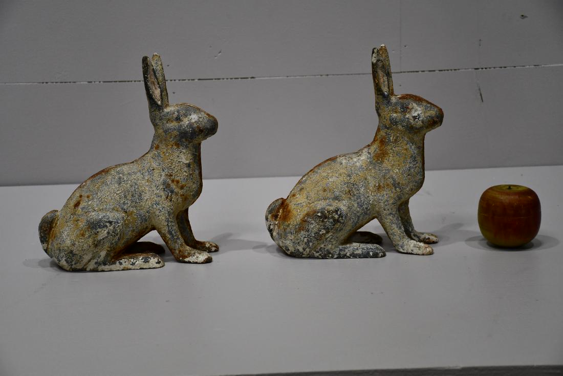 Pair of Cast Iron Garden Rabbits 11 3/4"H         ea. (1 of 2)