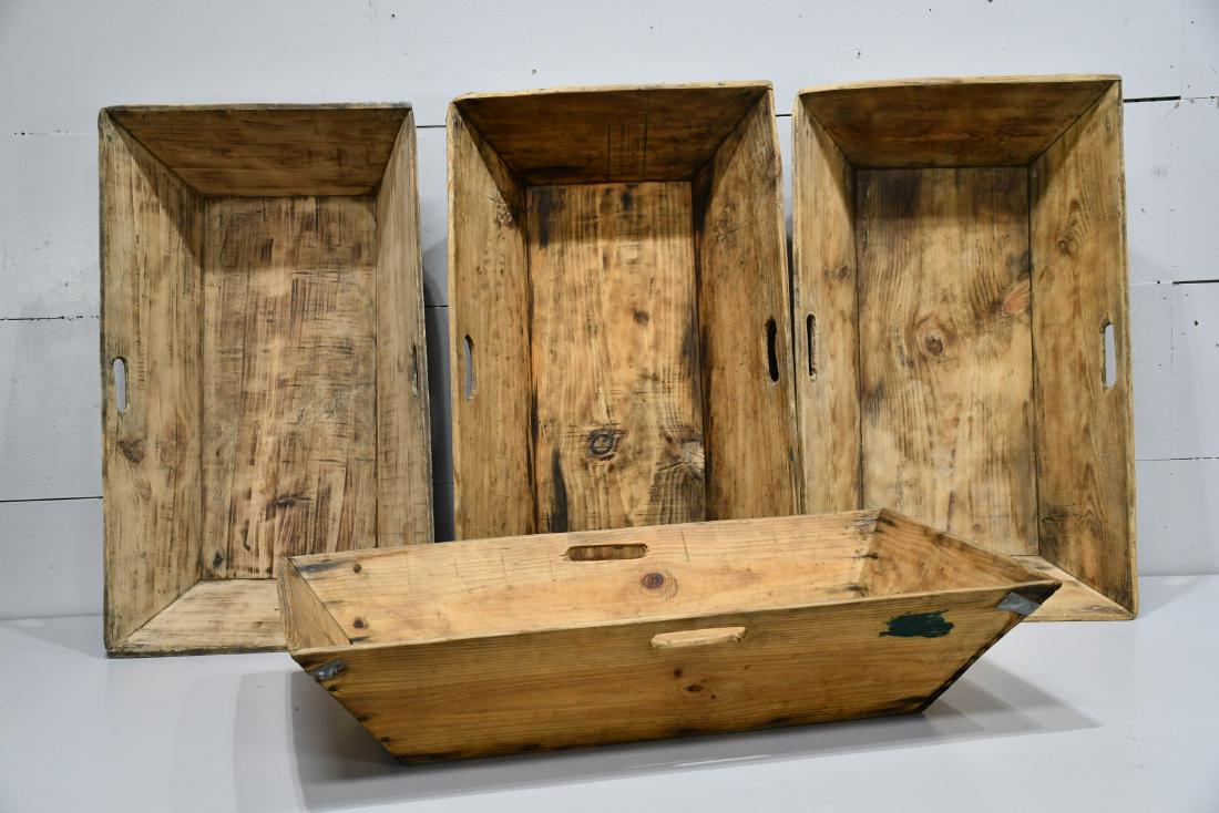 4pc. Lot of Wooden Gathering Totes 7"H,   33"  x   20 (1 of 3)