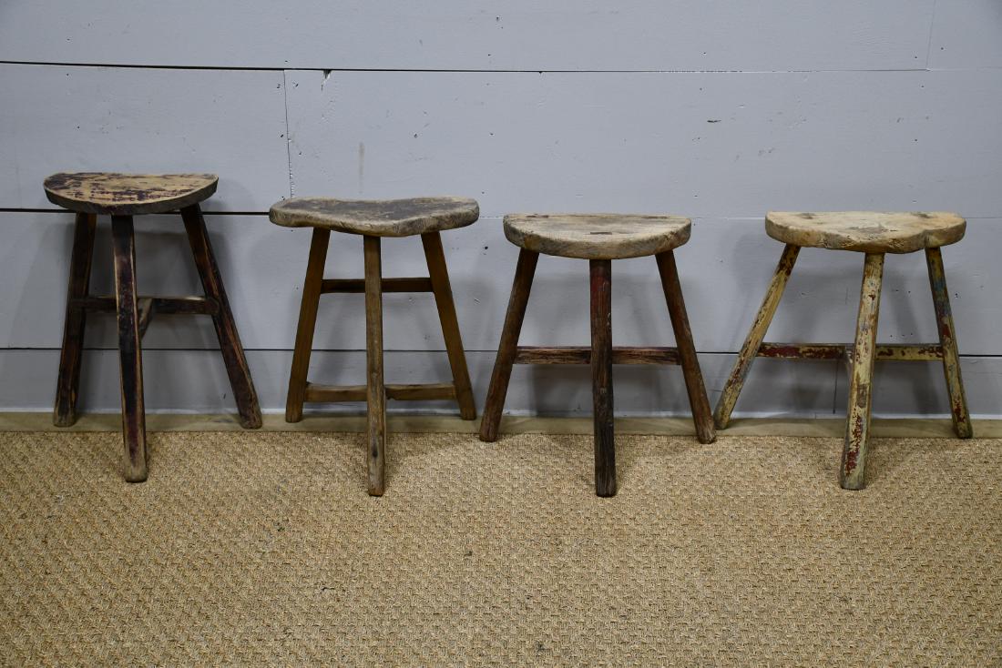 4pc. Lot of Primitive Stools (1 of 2)