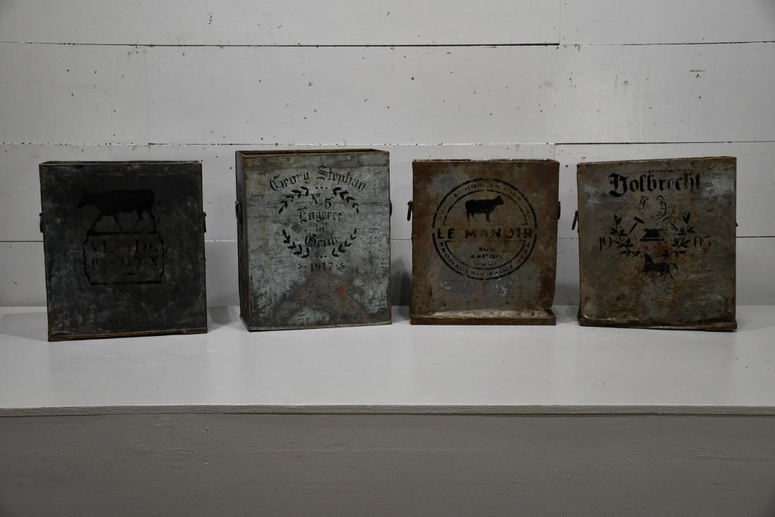 4pc. Lot of Galvanized Stenciled Totes 17 1/4"H,   15 (1 of 3)
