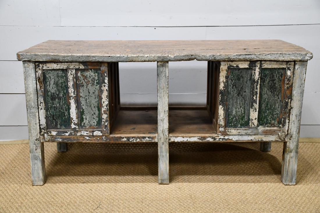 Painted Industrial Work Counter 35 1/4"H, 72"L,: Painted Industrial Work Counter 35 1/4"H, 72"L, 30"W