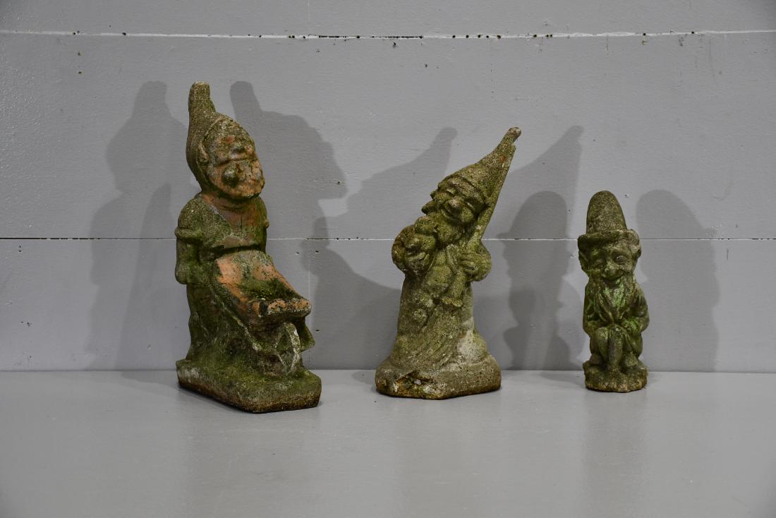 3pc. Lot of Concrete Garden Gnomes 11"H    /    14"H (1 of 9)