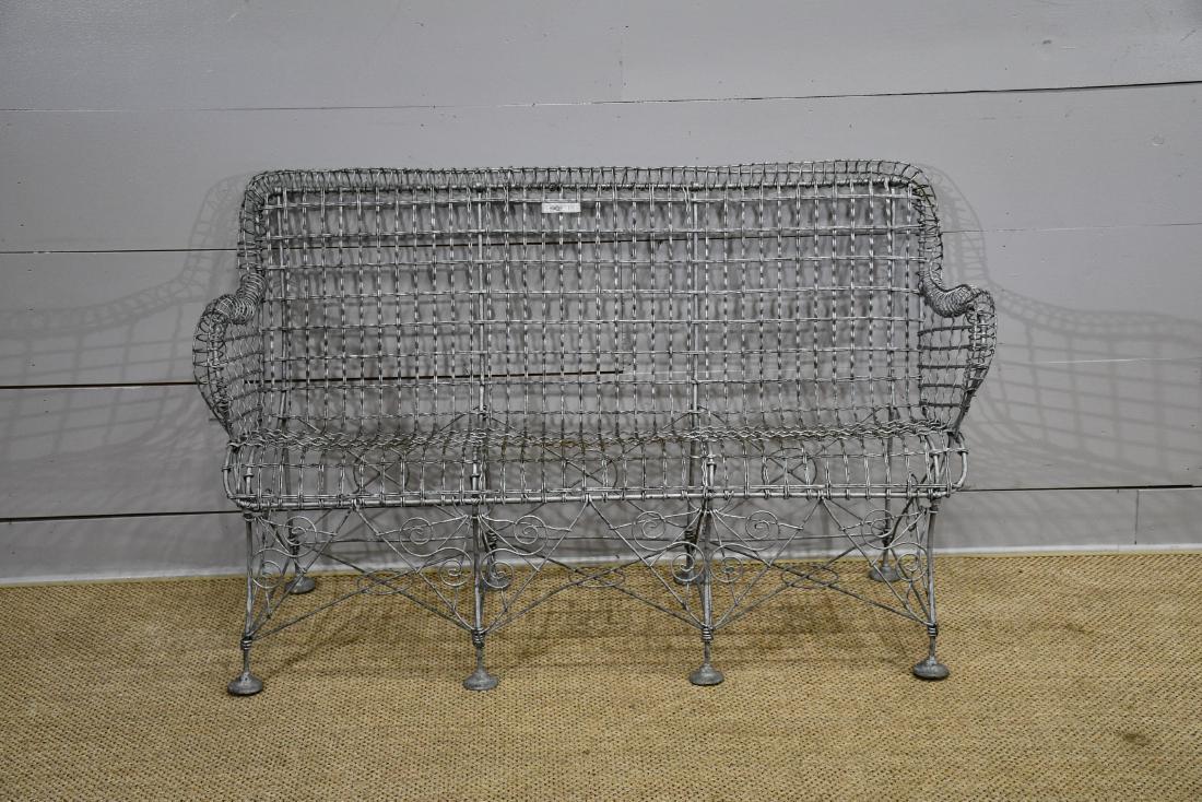 Painted Wire Garden Settee 36"H,   59"  x   25" (1 of 3)