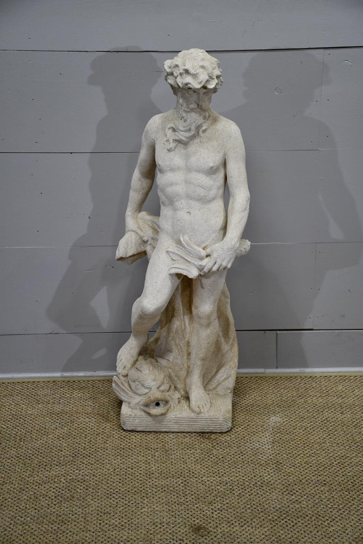 Italian Coral Stone Garden Statue 43"H,   17"  x   13" (1 of 6)