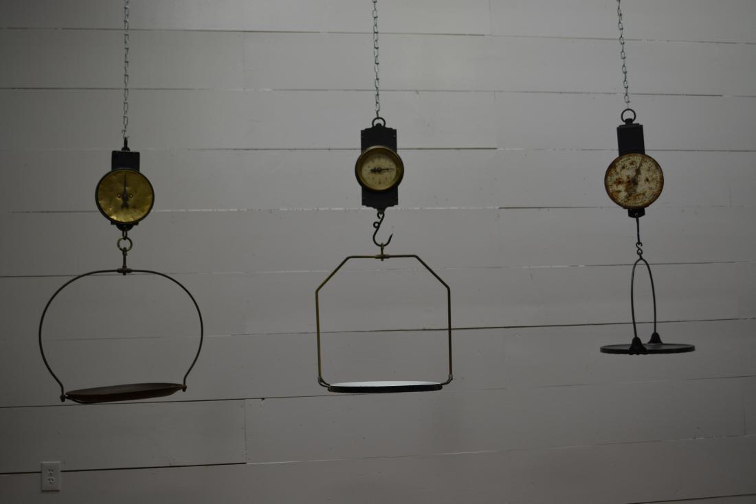 3pc. Lot of General Store Hanging Scales 30"H    / (1 of 4)