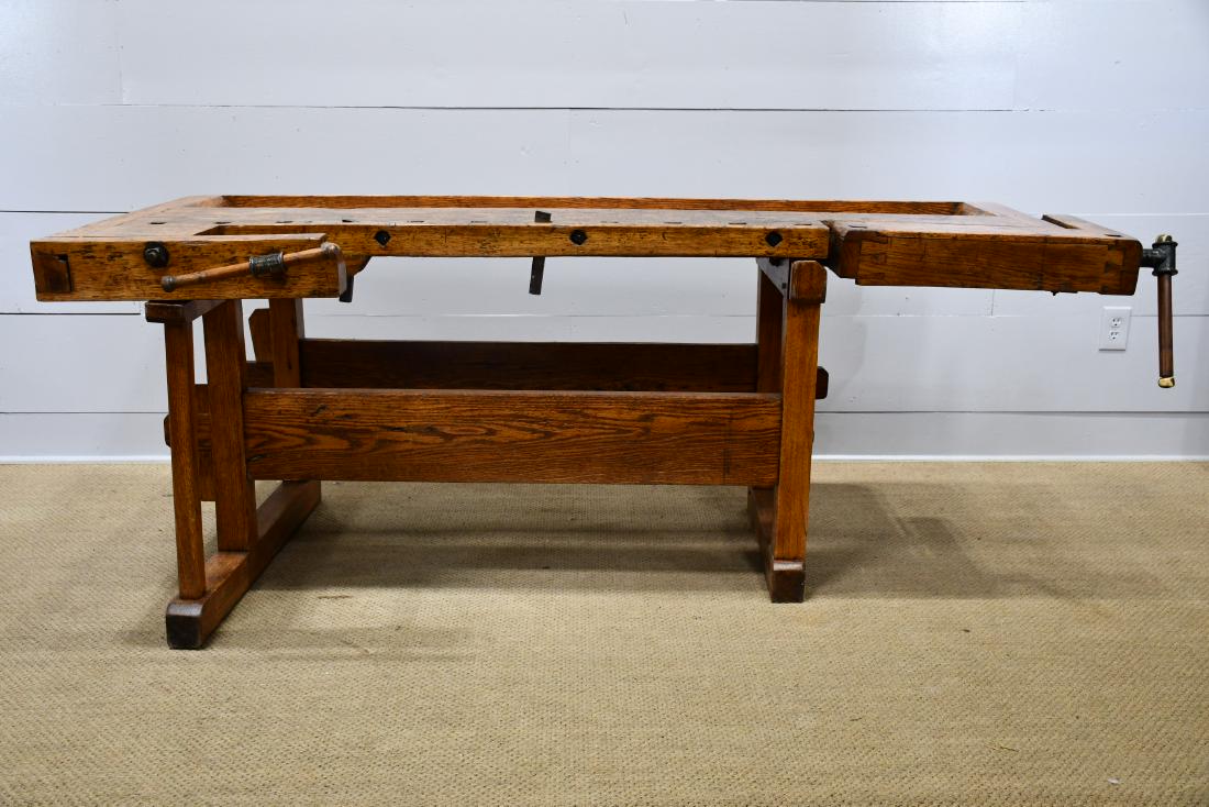 Early Dovetailed Work Bench 32"H,   87"  x   37" (1 of 5)