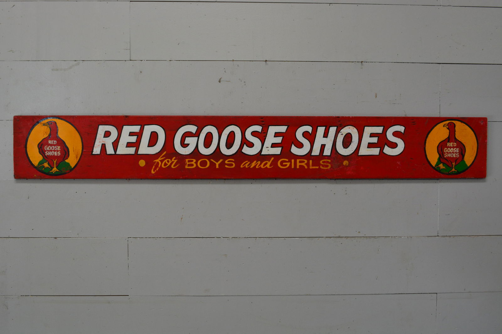 Red Goose Shoes Sign - wood 12" x 92": Red Goose Shoes Sign - wood 12" x 92"