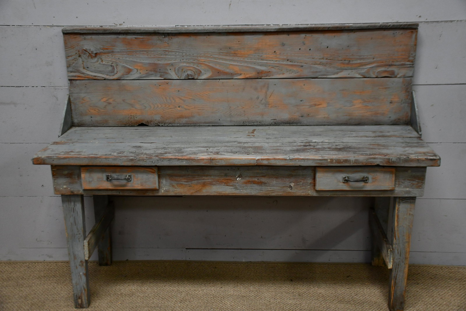 Painted Work Table w/ Drawers 49"H, 66" x 22": Painted Work Table w/ Drawers 49"H, 66" x 22"