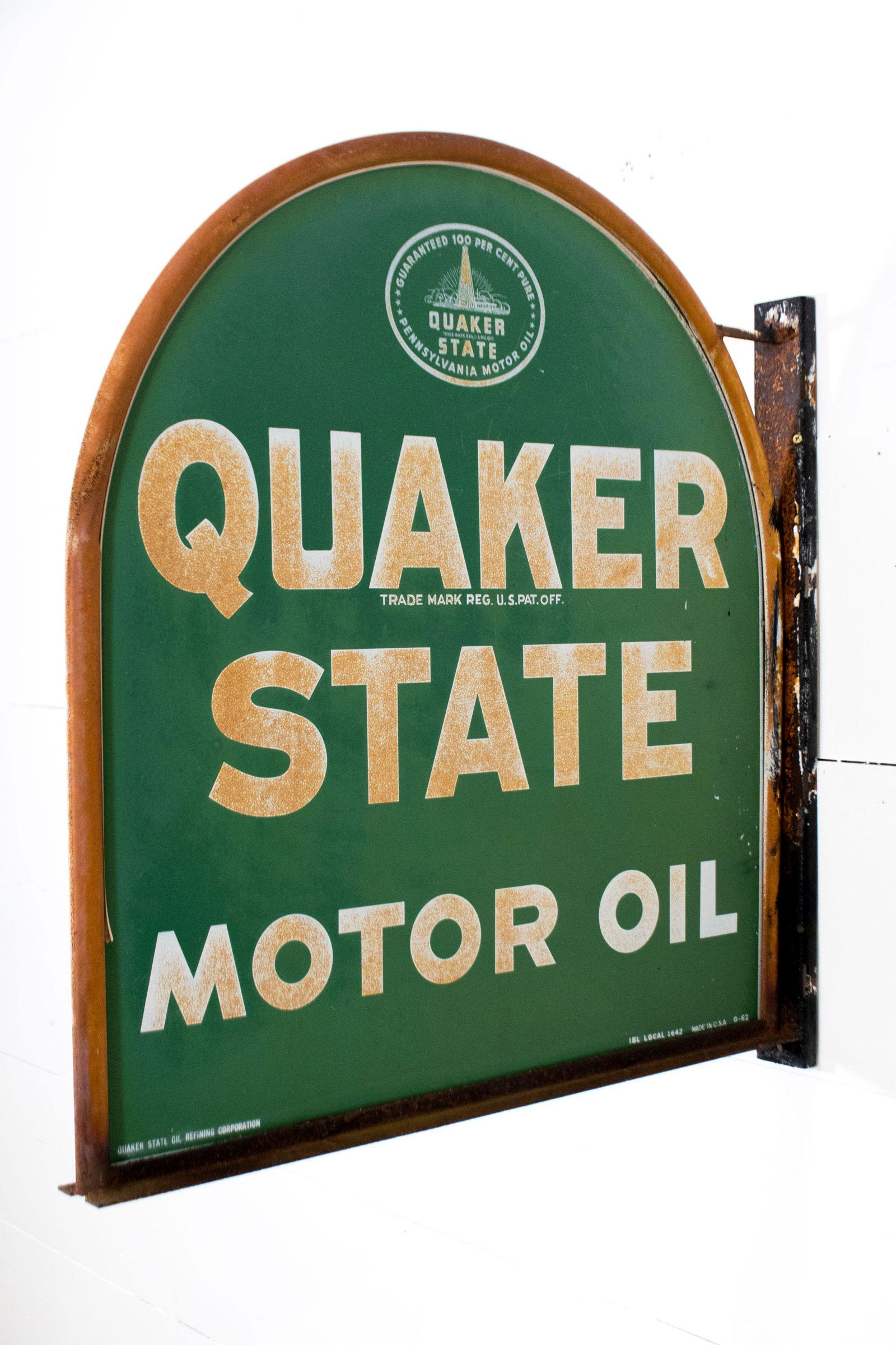 Quaker State Motor Oil Sign metal double sided Jan 11, 2020