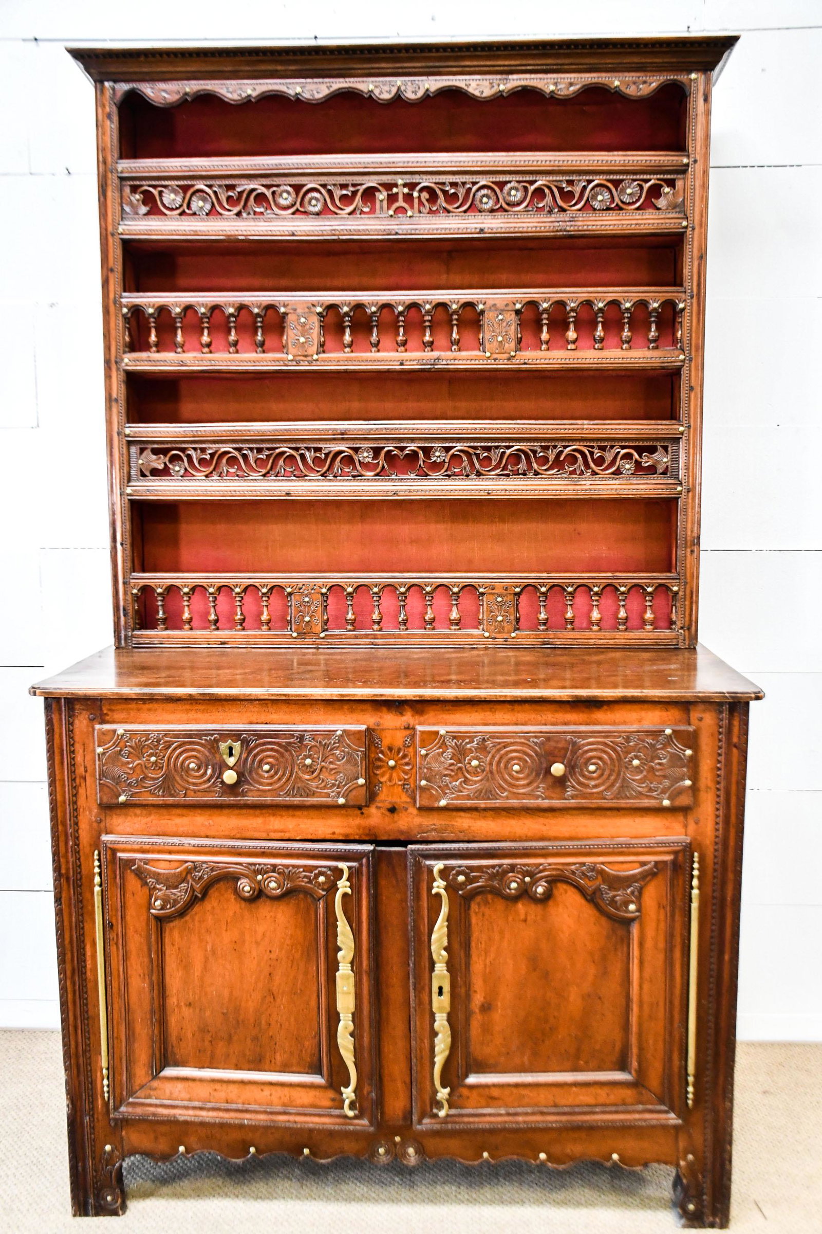 Late 18th C. French Vasselier 89"H, 52" x 26": Late 18th C. French Vasselier 89"H, 52" x 26"
