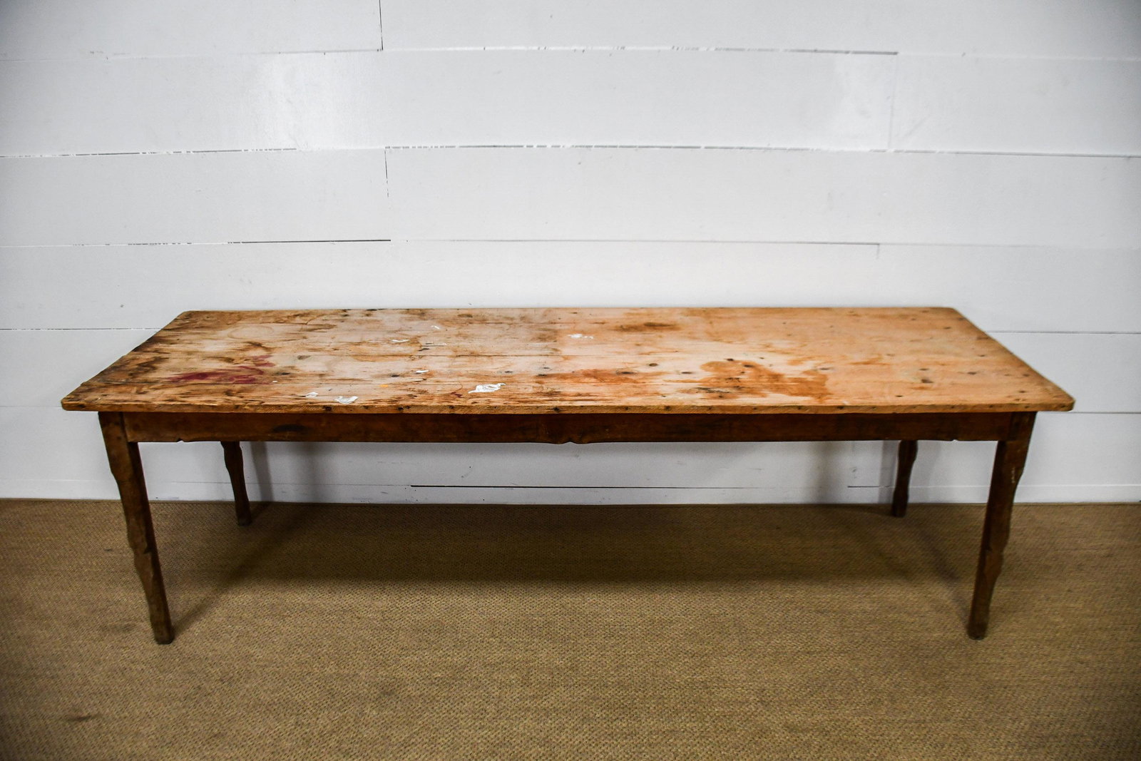 Country French Pine Work Table 28 1/2"H, 97" x 30": Country French Pine Work Table 28 1/2"H, 97" x 30"