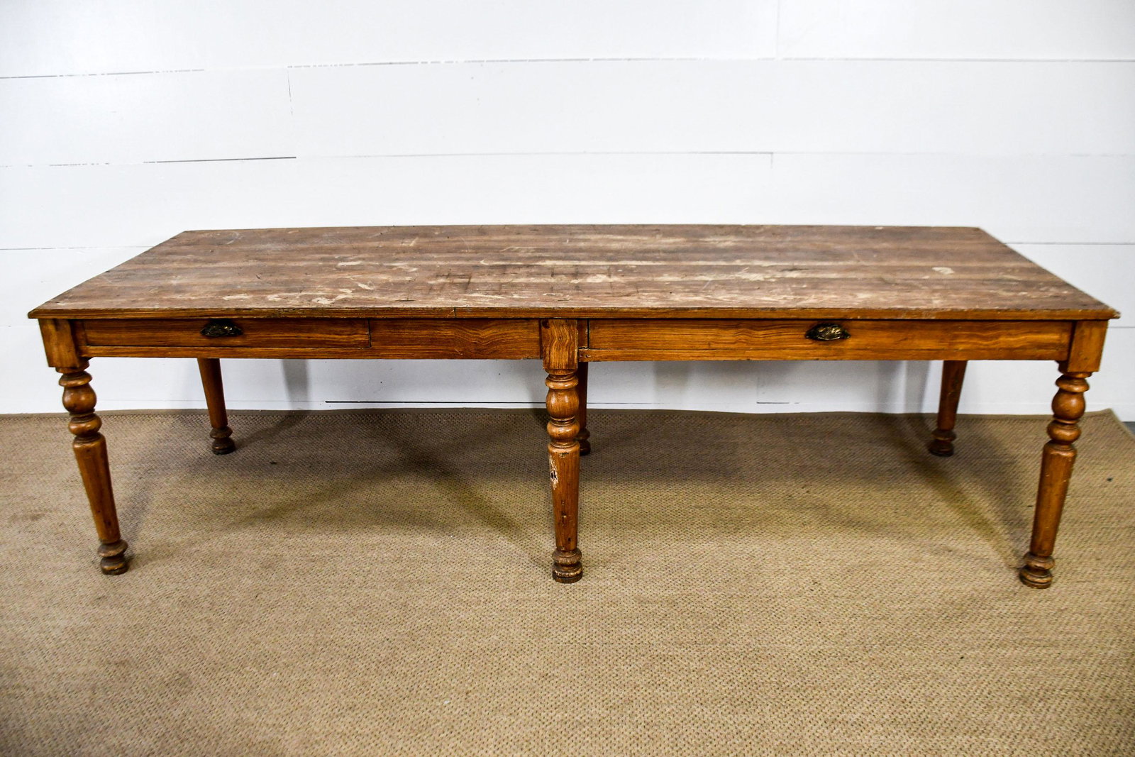 Grain Painted Work Table 29 1/2"H, 97 1/2" x 33: Grain Painted Work Table 29 1/2"H, 97 1/2" x 33 1/2"