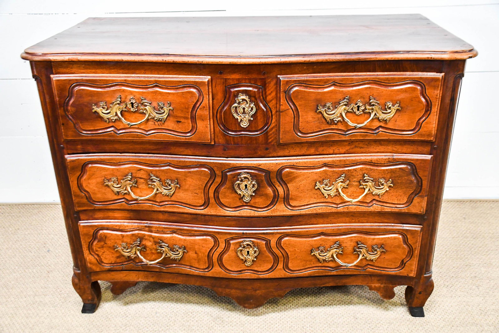 18th C. French Walnut Commode 37 1/2"H, 51 1/2" x: 18th C. French Walnut Commode 37 1/2"H, 51 1/2" x 26"