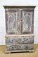 18th C. Painted Spanish Cupboard 78"H, 51" x 18"