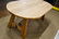 French Bleached Oval Wood / Metal Trestle Table 29"H, - 4
