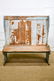 Painted Cafe Bench 54 1/2"H, 52" x 21 1/2"