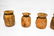 6pc. Lot of Turned Wood Pots 12"H / 11"H / 11"H - 4