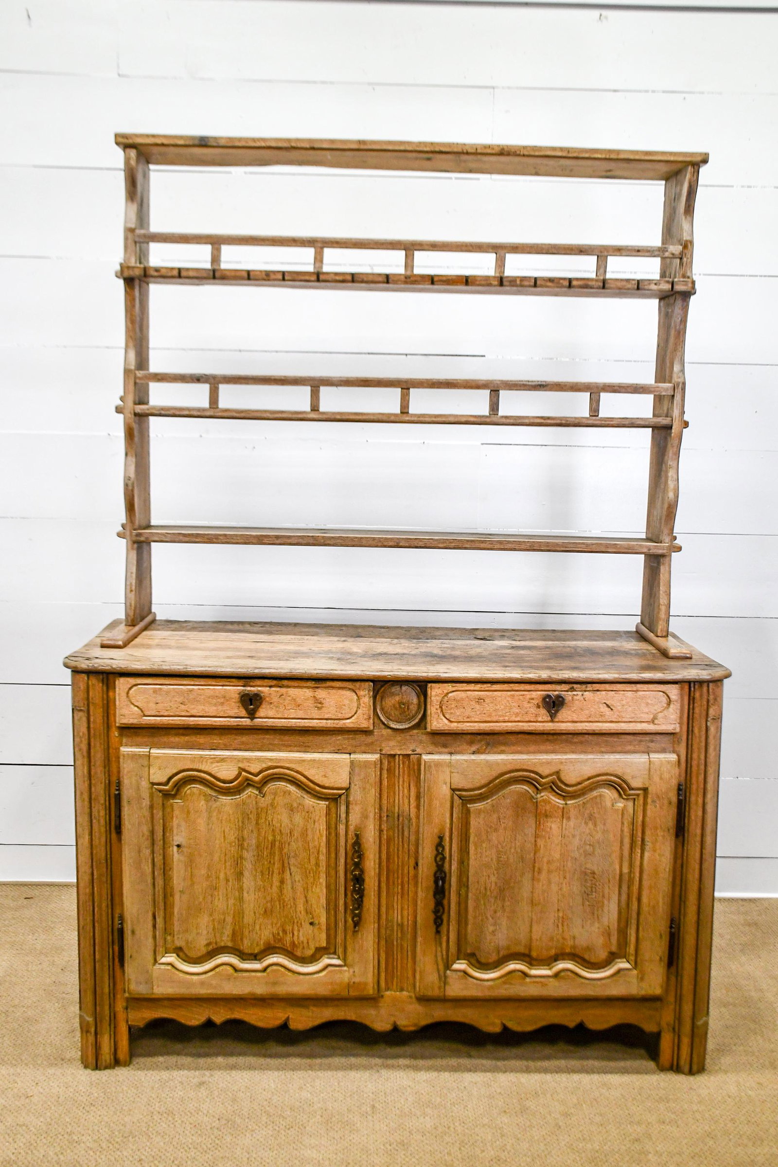 18th C. French Dish Cupboard 94 1/2"H,   67 1/2"  x (1 of 6)