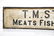 Meats Fish and Groceries Sign - wood 20" x 98 - 2