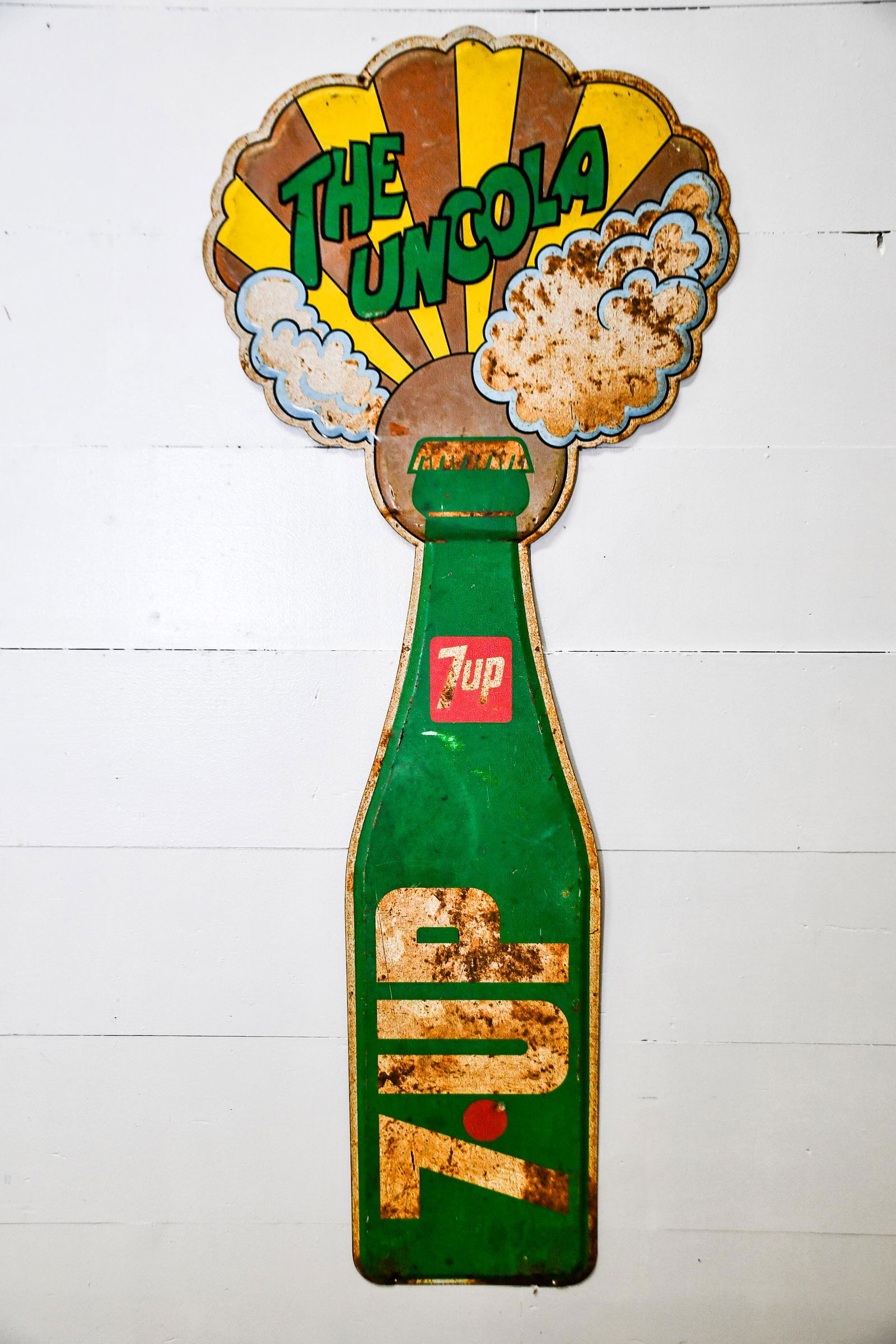 7up The Uncola Sign - metal 71" x 29": 7up The Uncola Sign - metal 71" x 29"