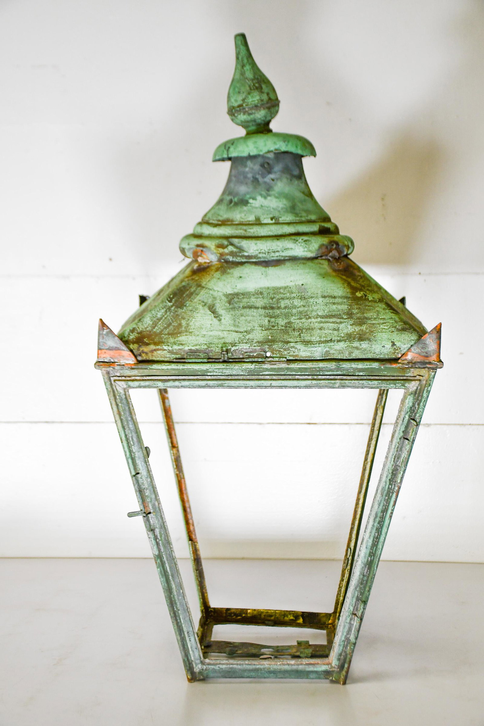 French Copper Lantern 33"H, 17" x 17": French Copper Lantern 33"H, 17" x 17"