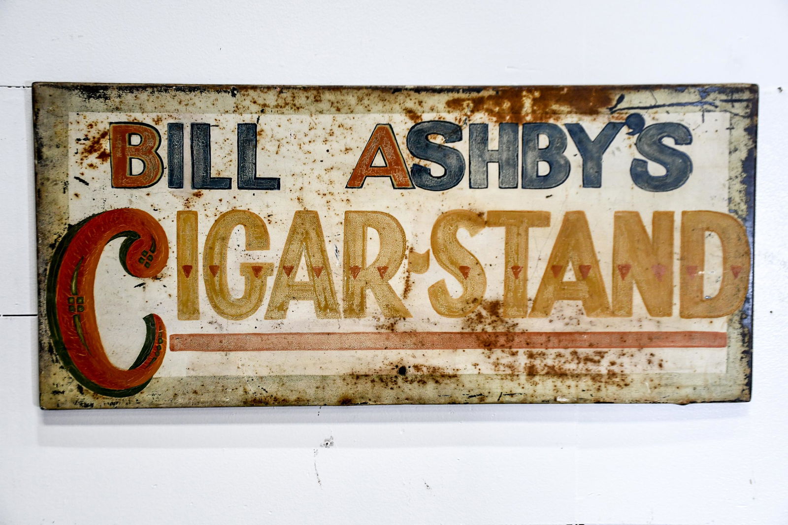 Bill Ashby's Cigar Stand Sign   -   metal 16 1/2"  x