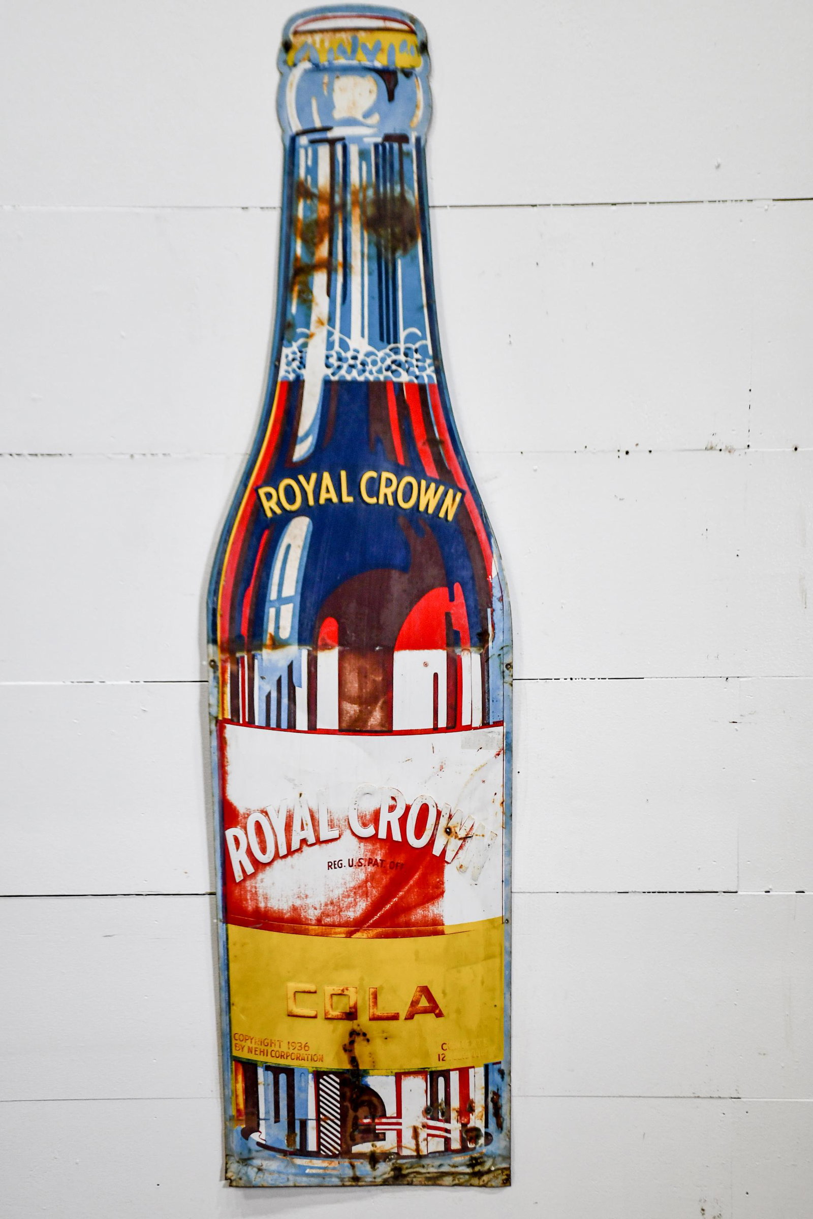 Metal RC Cola Bottle Sign 58 1/2" x 16": Metal RC Cola Bottle Sign 58 1/2" x 16"