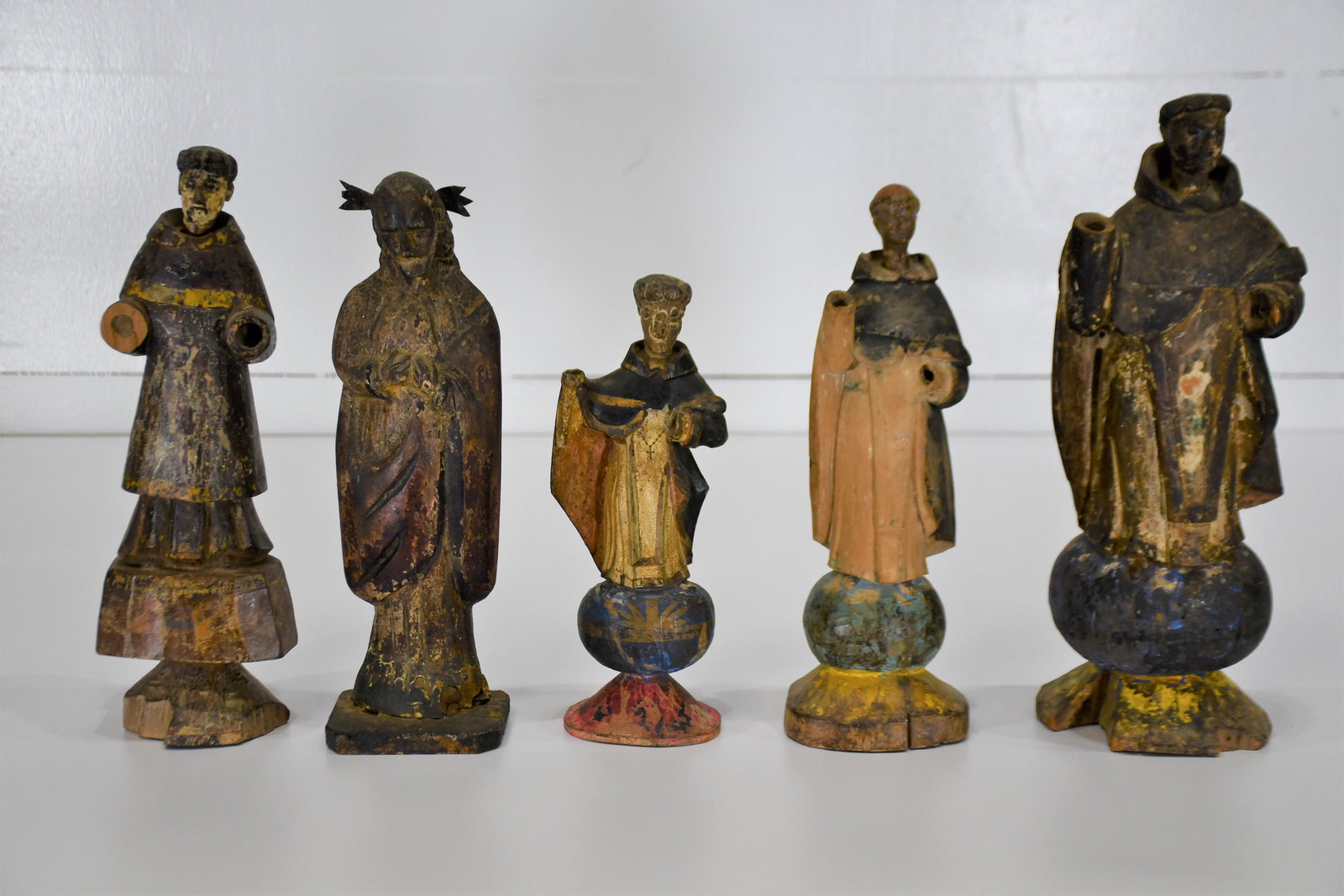 5-Pc. Wooden Carved Santos Lot Tallest  -   15 1/2"H (1 of 9)