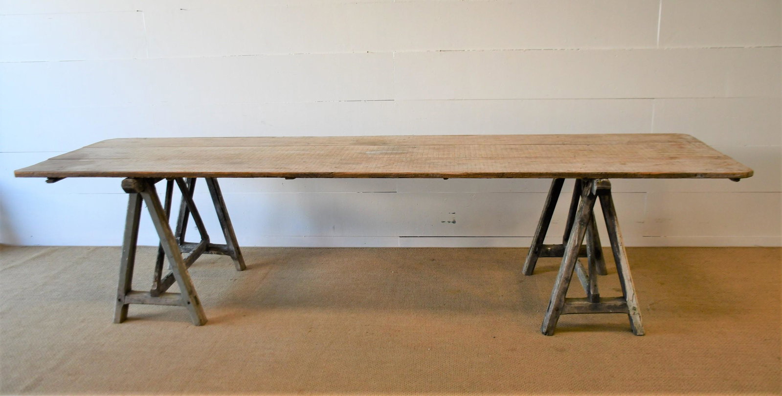 French Sawhorse Work Table 31"H, 130" x 39 1/2": French Sawhorse Work Table 31"H, 130" x 39 1/2"