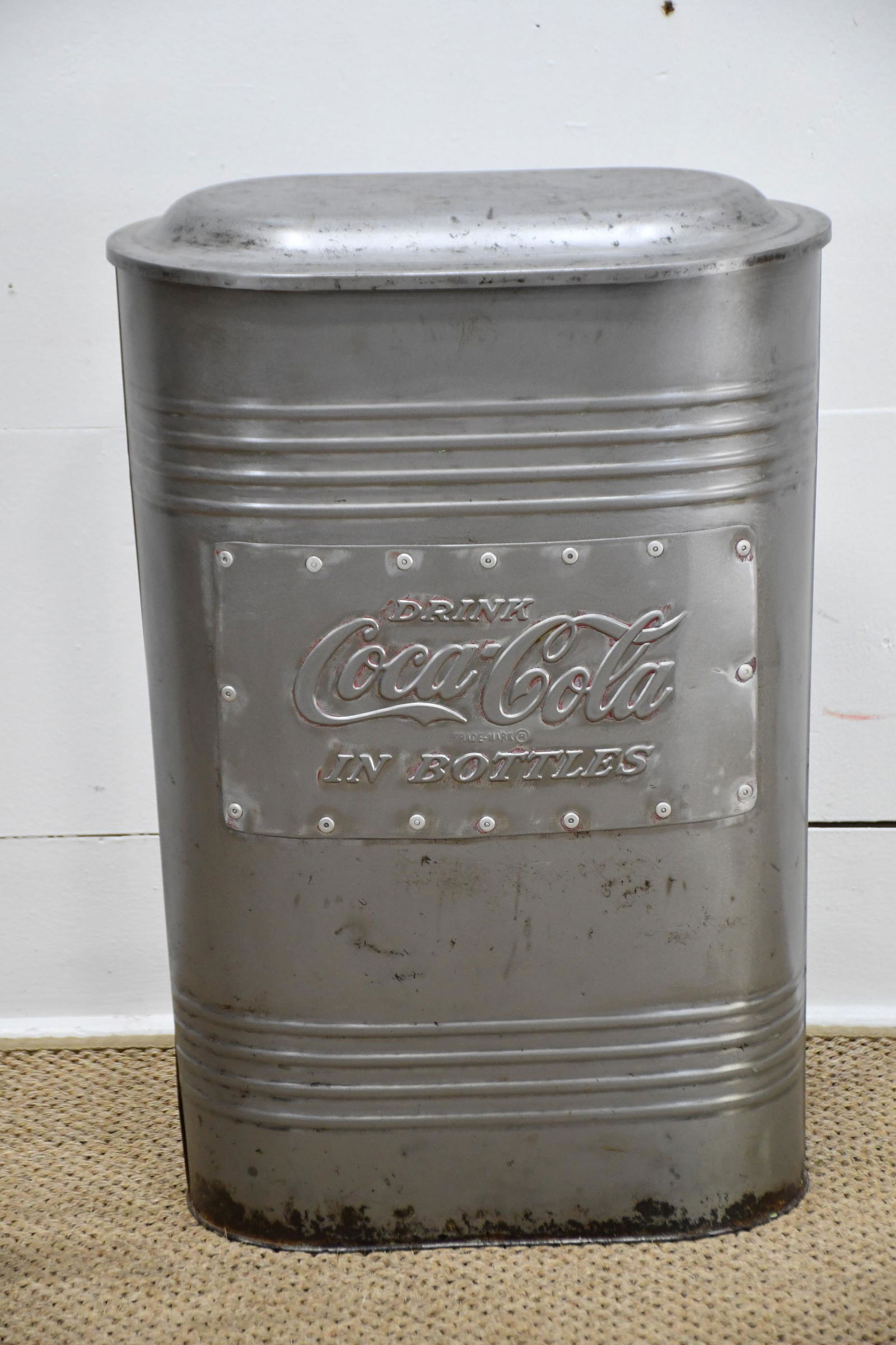 Industrial Trash Can Advertising Coca-Cola 25"H,   17" (1 of 5)