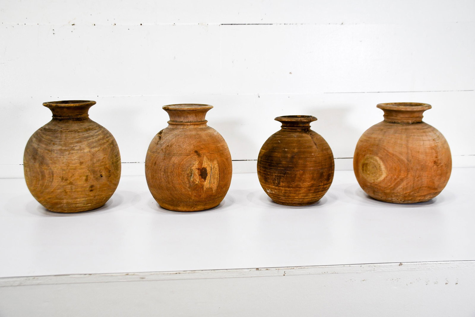 4pc. Lot of Turn Wood Vases tallest  -   15"H (1 of 3)