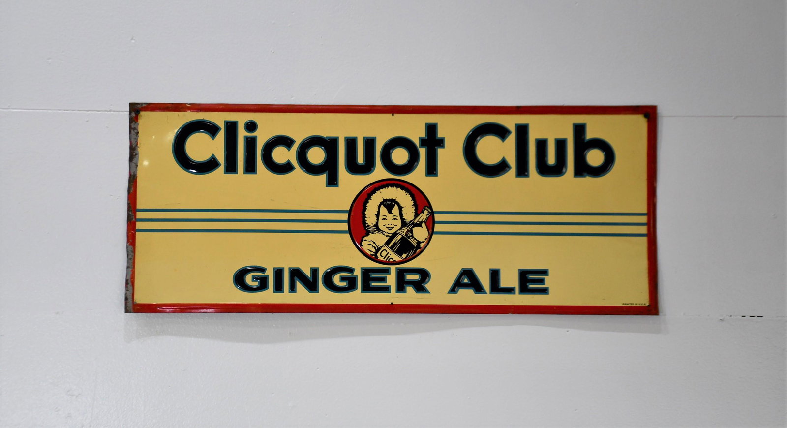 Cliquot Club Ginger Ale Sign  -  metal 12"  x   30" (1 of 4)