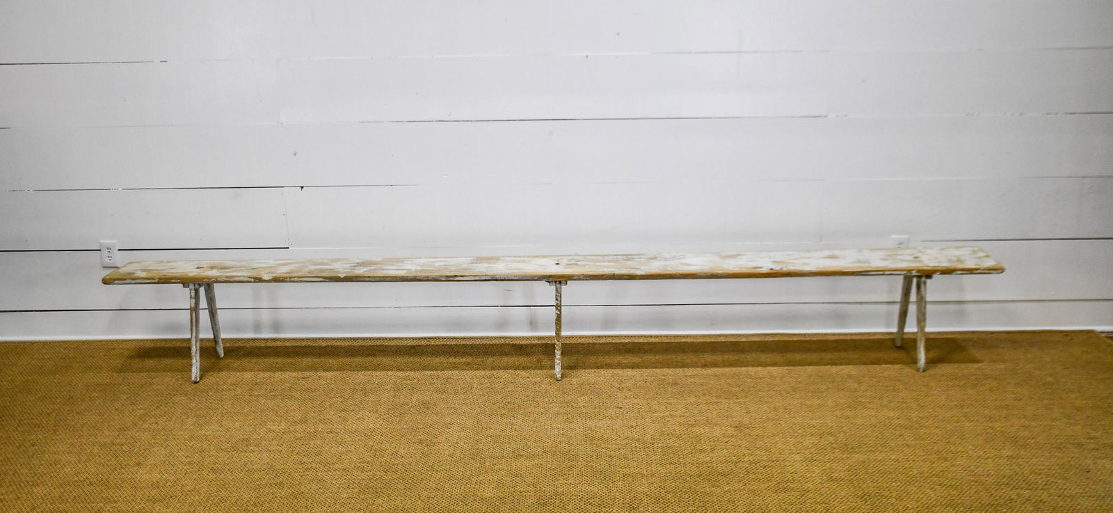 White Painted Bench 18"H,   146"  x   13" (1 of 6)