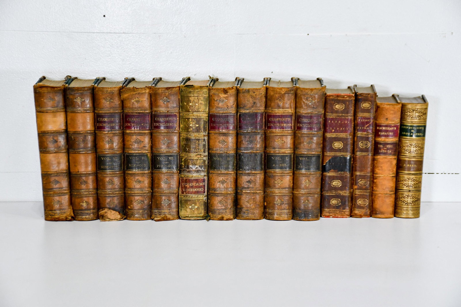 Group Lot of Leather Bound Books (1 of 7)