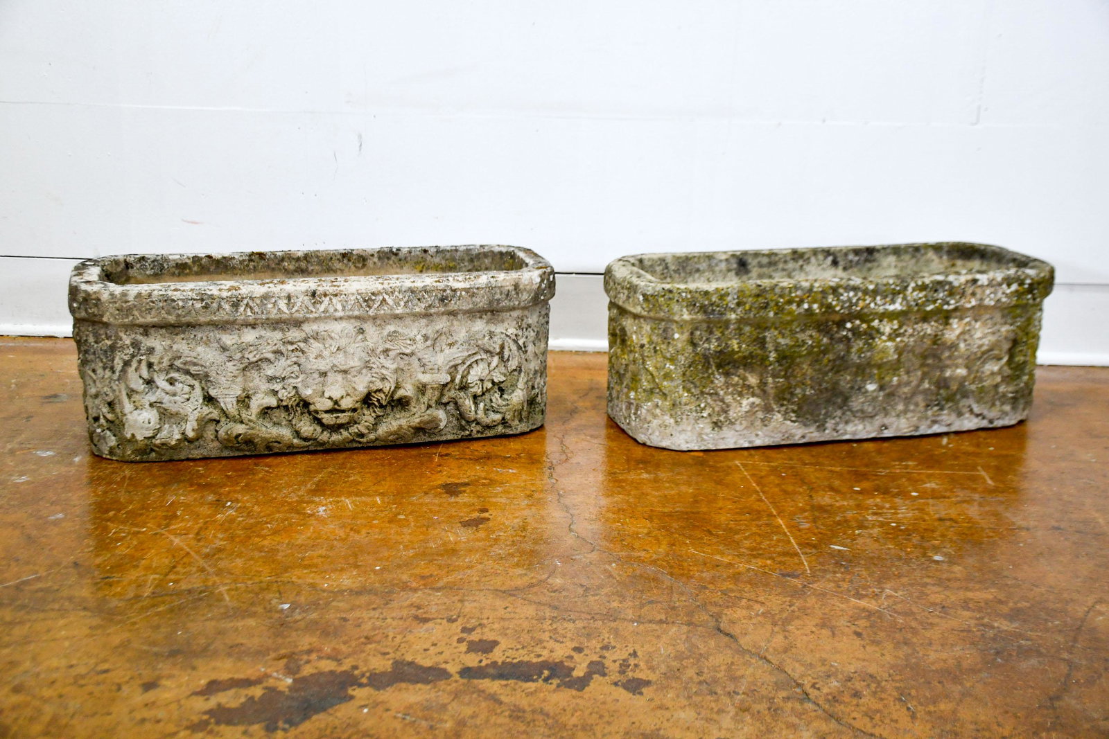 2-Pc English Garden Planter Lot 10"H,   28"  x   11" (1 of 9)