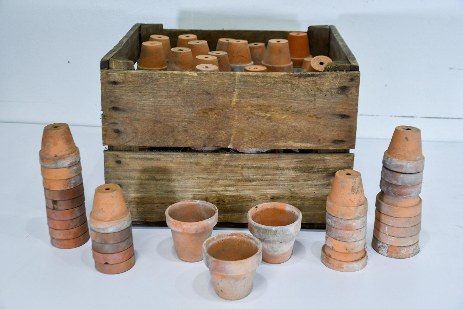 Group Lot of French Terra-cotta Flower Pots (1 of 5)