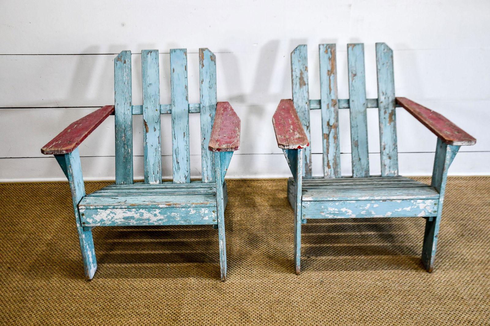 2 pc Painted Adirondack Chairs 32"H,   29"  x   31" (1 of 5)